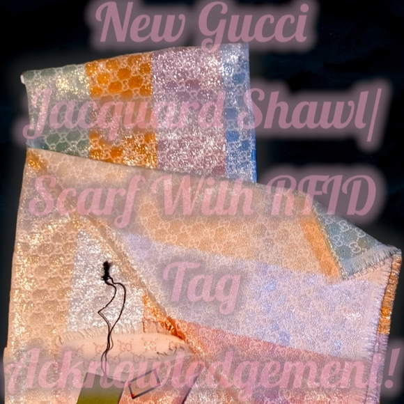 New Pastel Gucci Jacquard Shawl/Scarf!!! - Picture 1 of 6